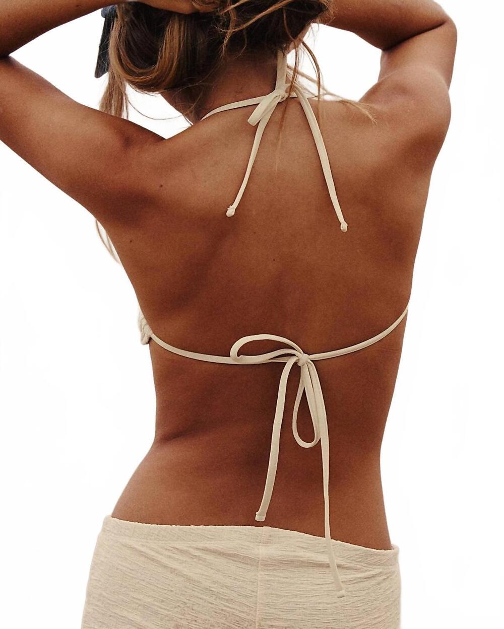 NEW FREE PEOPLE jamie triangle bikini top in afterglow - Picture 5 of 7